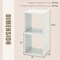 Costway 2PCS Stackable Storage Cube Free-standing Storage Organizer Bookcase for Bedroom White/Natural